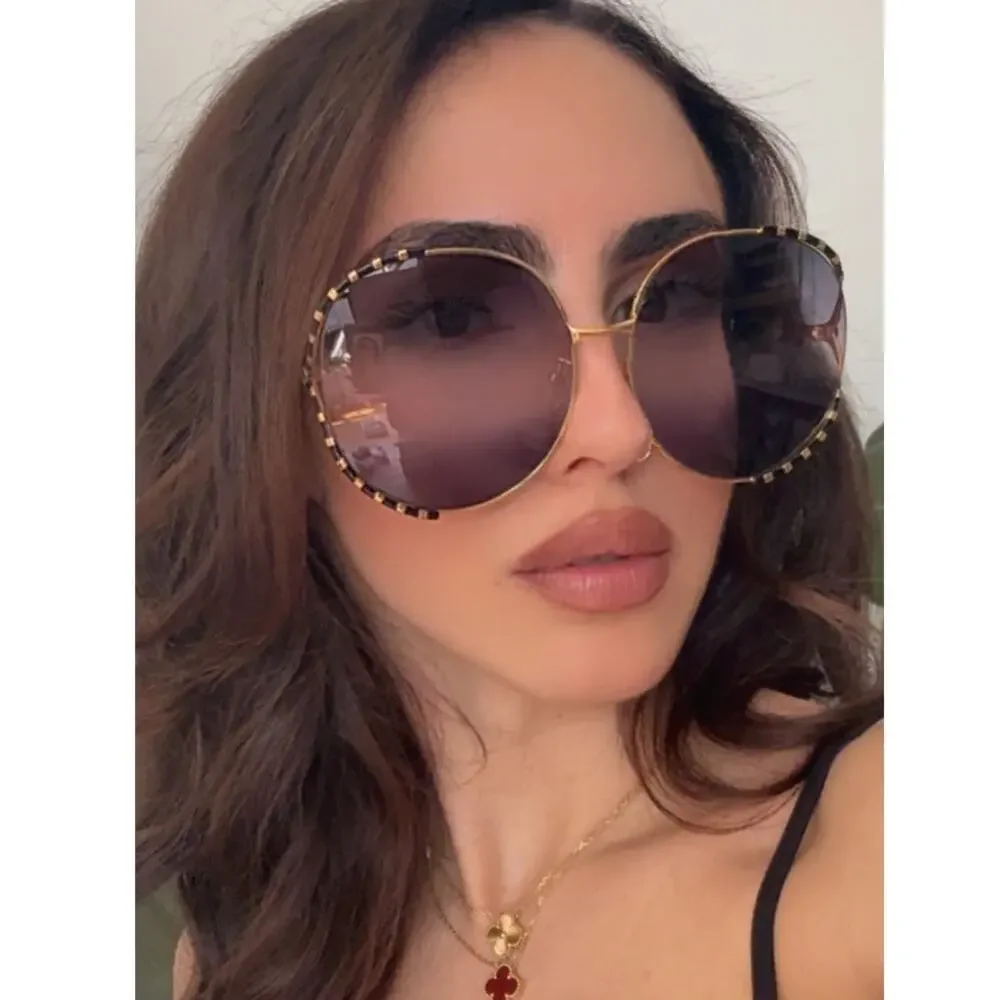 Gucci Oversized Round Sunglasses in Tortoiseshell and Brown